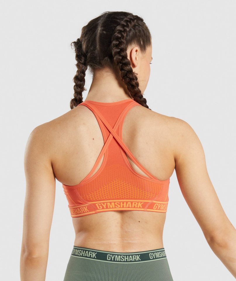 Women's Gymshark Apex Seamless Sports Bra Orange | CA 635A18